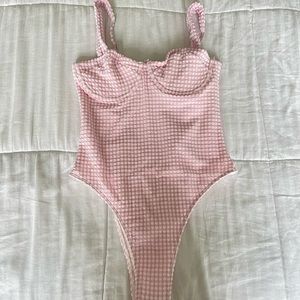 Abercrombie Pink Gingham One Piece Swimsuit